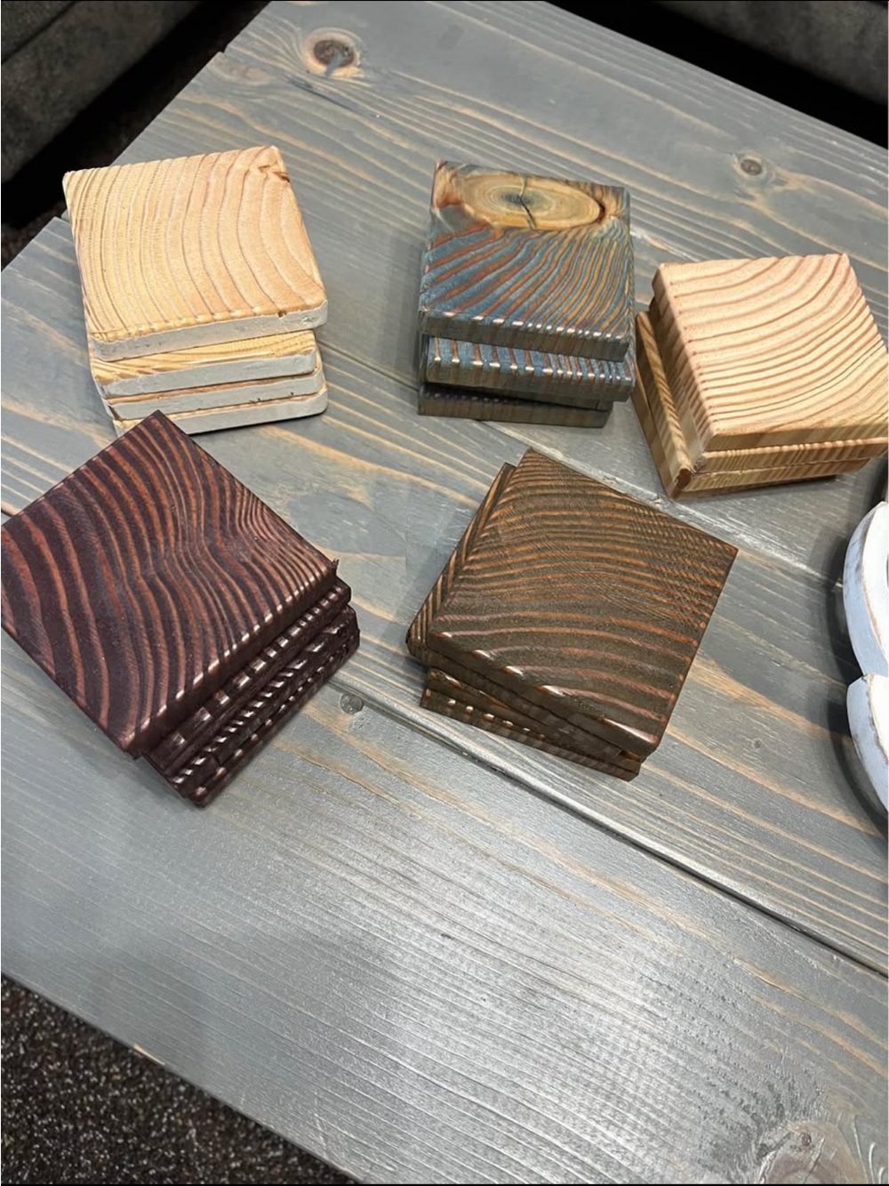 Handcrafted Rustic Wooden Coasters - Picture 3 of 3